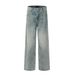 Men's Clothing Retro Washed Denim Mopping Pants For Men And Women Trendy Brand Loose Couple Casual Versatile Straight Wide Leg Trousers_mkmklike.com