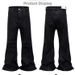 Men's And Women's Dark Style Slim Fit Slightly Flared Jeans Brushed Wax Coating Floor Length American High Street Fashion_mkmklike.com