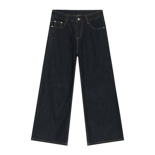 Men's Clothing Korean Style Cleanfit Blue Draped Loose Jeans Autumn New Arrival Simple Denim Clothing For Men_mkmklike.com