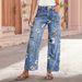 High-Waisted Floral Print Wide-Leg Jeans – Vintage Straight Denim Pants For Women (Dark Blue/Light Blue, S-XXL)_mkmklike.com