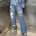 Distressed Straight-Leg Jeans For Women – Trendy Ripped & Relaxed Fit_mkmklike.com