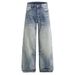 Washed Gradient Jeans Men's American Street Style Loose Wide-Leg Dad Punk Distressed Straight Long Pants_mkmklike.com