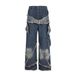 Five-Pointed Star Patch Jeans For Men, Niche Design, Frayed Edges, Distressed Wash, Loose Straight-Leg Pants, High_mkmklike.com