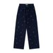 Starry Sky Denim Pants With Unique Embroidery Design, Washed And Faded, Loose Straight-Leg Trousers For Men, Trendy_mkmklike.com