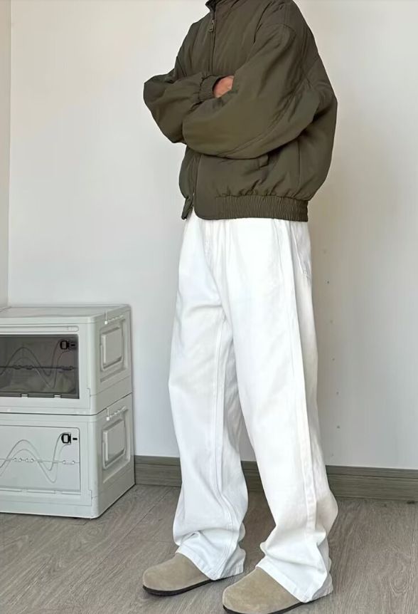 Hong Kong Trendy Men's Autumn New 2025 Personalized Letter Jeans Hip Hop Ins Trendy High Street Trendy Ruffian Handsome Trousers_mkmklike.com