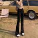 Black High-Waisted Slimming Flared Jeans For Women, Spring And Autumn 2024 New Stretch Petite Cropped Bootcut Pants_mkmklike.com