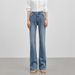 Women's Autumn High-End High-Quality Design High-Waisted Slim-Fit Comfortable Simple Flared Jeans_mkmklike.com
