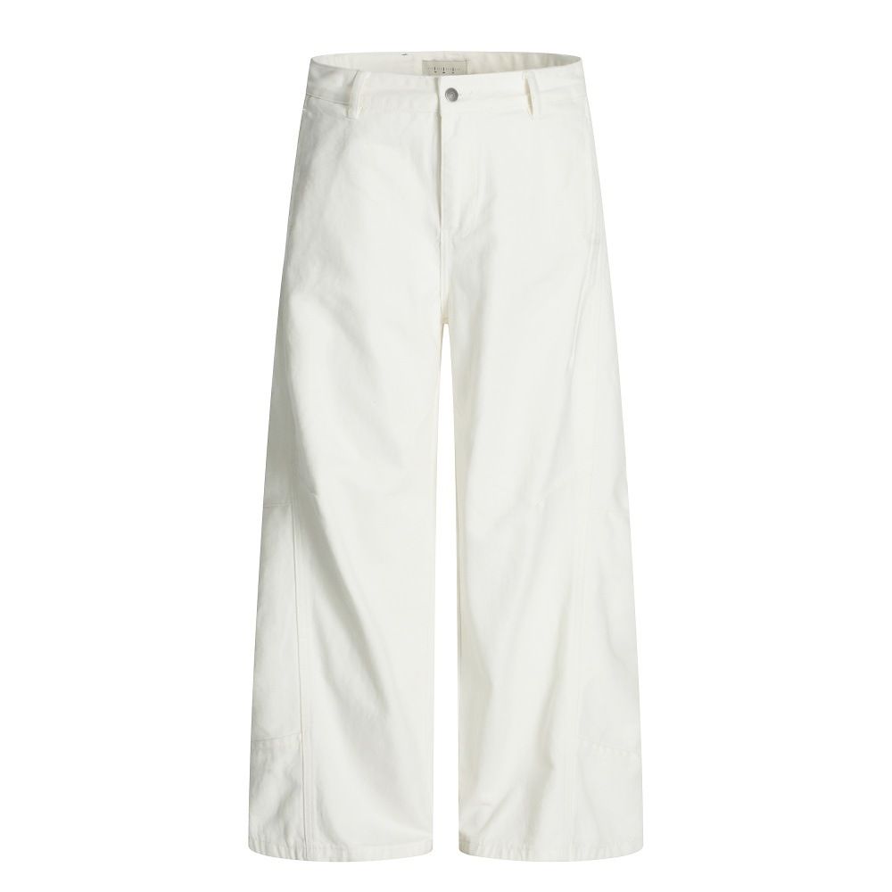 Punk Versatile Washed Denim Wide-Leg Men's Loose Pleated Design Pocket Casual Straight-Leg Pants High Street Fashion_mkmklike.com