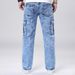Men's Jeans For All Seasons, Versatile With Multiple Pockets. Men's Loose, Retro, Outdoor, Casual, Fashionable Jeans. Snowflake Craftsmanship_mkmklike.com