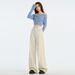Juvenile Orange#Simple Elegant Apricot-colored Wide-leg Jeans For Women, High-waisted, Loose-fitting, Slimming, With A_mkmklike.com
