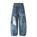 Men's Clothing Patch Digital Printing Scimitar Pants Men's Workwear Trousers Design Niche Silhouette Sickle Loose Wide Leg Pants Trend_mkmklike.com