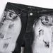 Men's Paint-Splatter Flared Jeans – Stretch Slim Fit Denim Pants With Distressed Print (28-38, Black)_mkmklike.com