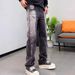 Men's Clothing Trendy High End Men's Slim Fit Cropped Jeans Tapered Leg Casual Printed Trousers For Summer_mkmklike.com