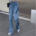 Women's Clothing Summer New Style Street All Match Loose Straight Wide Leg High Waist Slim Long Pants Trendy_mkmklike.com