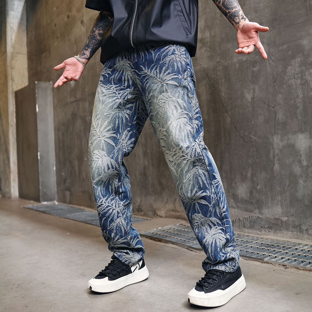 Men's ClothingRetro Hot Diamond Jeans Men's High Street Heavy Loose Straight Fashion Brand American Trousers_mkmklike.com