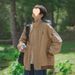 Japanese Retro Embroidery Design Unisex Workwear Spring New Loose Turn-Down Collar Color Block Jacket Flight Suit_mkmklike.com