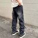 Men's High Street Cargo Jeans – Oversized Straight-Leg Workwear Pants With Utility Pockets & 90s Grunge Aesthetic_mkmklike.com
