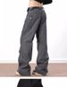 Retro Washed Old Jeans Men's Spring And Autumn Pleated Tooling Micro-pull Pants_mkmklike.com