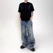 Men's Loose Wide Leg Trousers 2025 Summer American Retro Distressed Graffiti Design Curved Blade Jeans_mkmklike.com