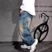 Men's Loose Wide Leg Denim Trousers Fashionable Leopard Print Trendy And Comfortable Long Pants_mkmklike.com