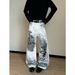 Unisex Washed Distressed Jeans Street Style Loose Fit Trendy Star Element Versatile Long Pants For Men_mkmklike.com