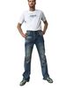 Men's Clothing Domestic Trendy Men's Clothing Spilled Material Damaged Slightly Flared Non Elastic Trousers Washed High Waisted Jeans_mkmklike.com