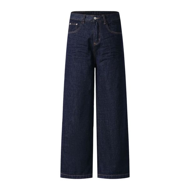 Men's Denim Trendy Brand High Street Simple Basic Style Versatile Dad Loose Casual Straight Pants_mkmklike.com