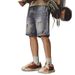 Men's Summer Lightweight Ripped Denim Shorts Trendy Casual Fashion Korean Style Slim Fit Five Point Pants Style_mkmklike.com
