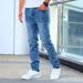 Men's Slim Fit Stretch Jeans - Classic Blue Denim Pants With Multiple Pockets, Comfortable & Stylish For Everyday Wear (S-XXL)_mkmklike.com