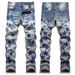 2024 Star Regular Fashion High Street Cowboy Men, Slim Fit, Elastic, Handsome, Trendy, Men's Pants For Men_mkmklike.com