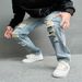 Men's Vintage Print Casual Jeans_mkmklike.com