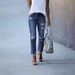 ELLE Source Goods Cross-Border Independent Station Women's Slim Fit Solid Color Versatile Ripped Straight Jeans_mkmklike.com
