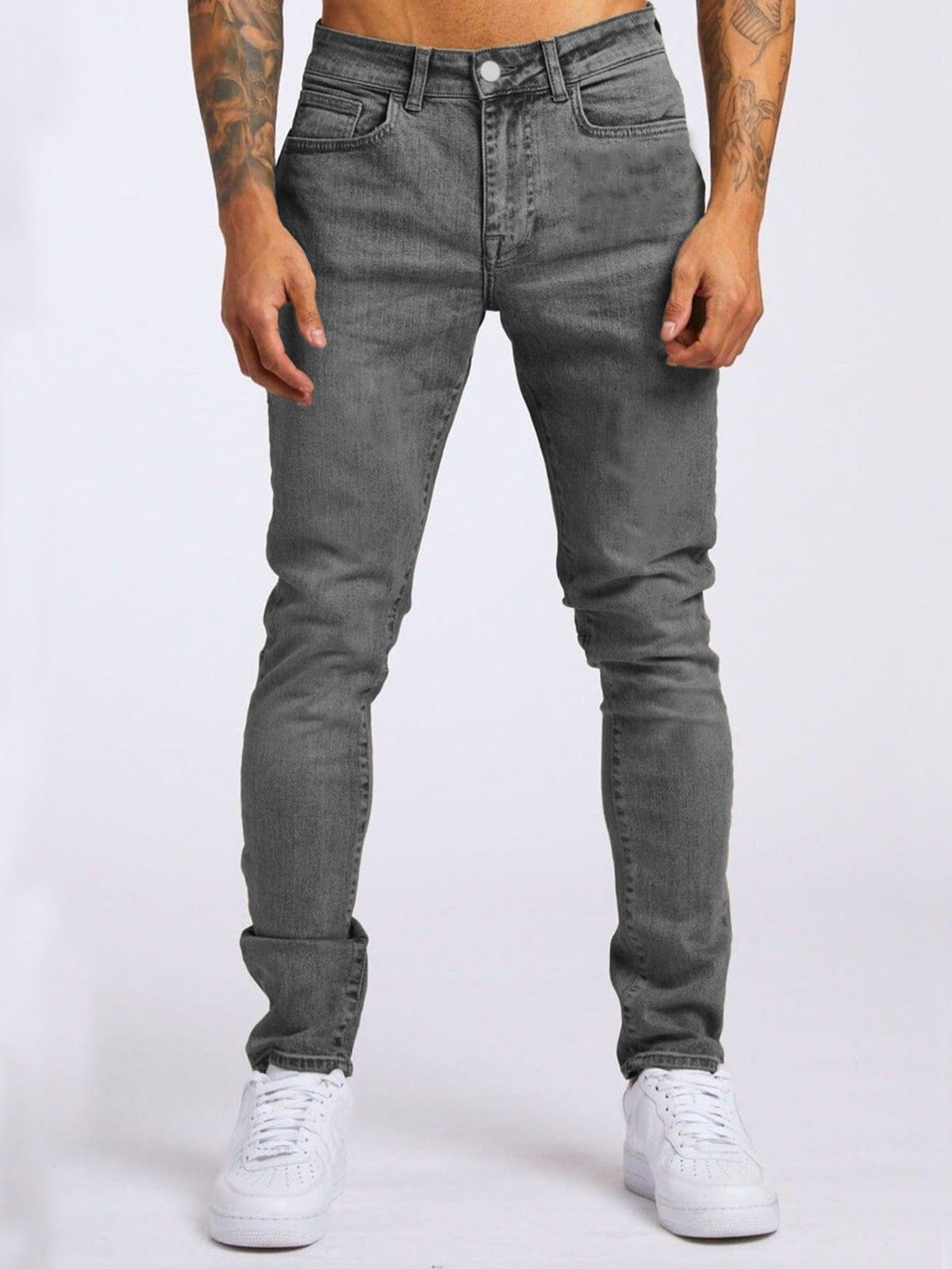 Loom New European And American Style Men's Cross-Border Ins Trend Black Slim High-Waist Denim Skinny Pants For Men_mkmklike.com