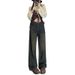Retro Blue Wide-Leg Jeans Women, New Autumn Style, Suitable For Pear-Shaped Body, Plus Size, Loose Fit, Slimming, Draped_mkmklike.com