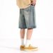 Men's Clothing Retro Denim Shorts Trendy Loose Men's Vintage Denim Shorts - Relaxed Fit Straight Leg Casual Summer Shorts With Heavyweight Fabric_mkmklike.com