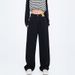 High-waisted Fleece-lined Black Straight-leg Jeans Women, Autumn Winter, Plus Size, For Pear-shaped Body Types, Loose_mkmklike.com