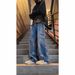 Retro Straight Leg Brown Patchwork Cargo Pants Unisex Casual Jeans Unique Design American Style Factory Direct Sales_mkmklike.com