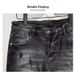 Men's Distressed Denim Shorts Trendy Black And Gray Patchwork Stretch Slim Fit Casual Streetwear 5-Inch Inseam_mkmklike.com