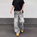 Nordmann American High Street Retro Washed Vintage Gray Cat Whiskers Jeans For Men High-end Loose Slimming Wide-leg Pants_mkmklike.com