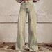 Women's Clothing Striped Wide Leg Straight Leg Flared Jeans For Women_mkmklike.com