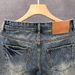 Men's Summer Casual High Street Embroidered Patch Retro Denim Shorts Trendy Patchwork Loose Five-Point Pants_mkmklike.com