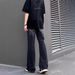 Men's Retro Black Loose Fit Jeans – High Street Style, Slightly Flared Wide Leg, Comfortable Straight Cut Trousers_mkmklike.com