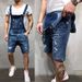 Men's Clothing New Denim Overalls, Ripped, Slim Fitting Men's Shorts, Men's Work Pants_mkmklike.com