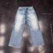 Distressed Light Blue Jeans - Unisex Vintage Washed Denim Pants With Snowflake Fading, Straight Leg & A-Line Wide Fit_mkmklike.com