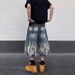 Men's Streetwear Tie-Dye Jeans Baggy Cargo Shorts Summer Straight Leg Mid-Length Casual Pants For Hip-Hop Fashion_mkmklike.com