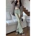 American-style Micro-flared Jeans For Women, Spring And Autumn, High-waisted, Stretchy, Petite-friendly, Slimming,_mkmklike.com