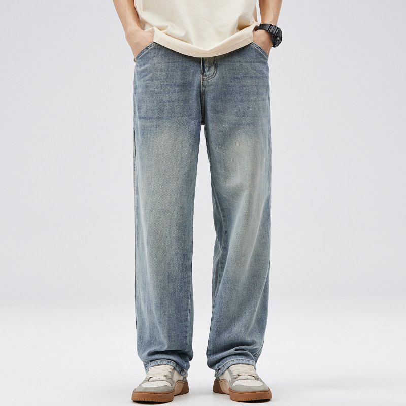 Nordmann Muqiu Clothing | 2025 Summer Thin American Style Tencel Jeans Men's Loose Draped Straight Wide-Leg Pants_mkmklike.com