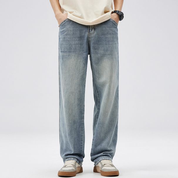 Nordmann Muqiu Clothing | 2025 Summer Thin American Style Tencel Jeans Men's Loose Draped Straight Wide-Leg Pants_mkmklike.com