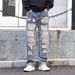 Men's Trendy Patchwork Ripped Jeans European American Style Autumn Winter Loose Straight Leg Trousers Comfortable Versatile Denim_mkmklike.com