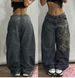 American Retro Trendy High Street Wide-leg Jeans With Advanced Embroidery And Prints, Washed, Loose-fitting, Versatile_mkmklike.com